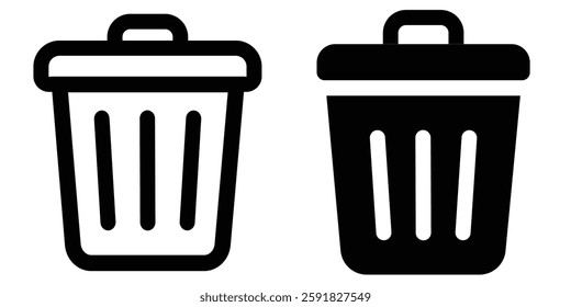 Trash icon vector flat design. Trash can, bin, delete icon. Garbage symbol