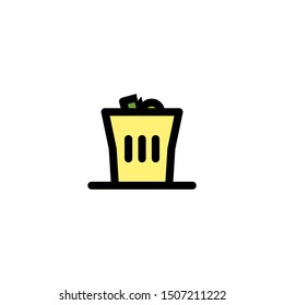 Trash icon vector. Flat icon illustration
