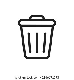 Abfallsymbol, Vektorgrafik. Trash-Flat-Stil einzeln auf weißem Hintergrund - Vektorgrafik.