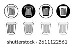 Trash icon Vector flat thin line illustration