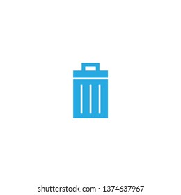 Trash Icon Vector Good Design Blue Color