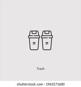 trash icon vector icon.Editable stroke.linear style sign for use web design and mobile apps,logo.Symbol illustration.Pixel vector graphics - Vector