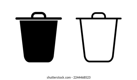 Ilustración vectorial de icono de barra diagonal. icono de la papelera. signo y símbolo de eliminación.