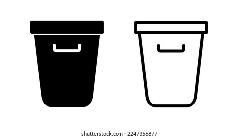 Ilustración vectorial de icono de barra diagonal. icono de la papelera. signo y símbolo de eliminación.