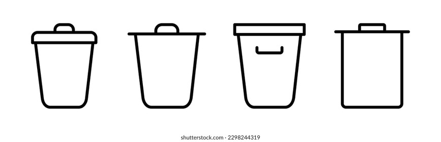 Ilustración vectorial de icono de barra diagonal. icono de la papelera. signo y símbolo de eliminación.