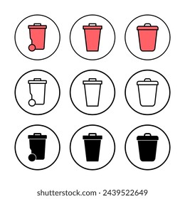 Mülleimer-Symbol Vektor-Illustration. Mülleimer-Symbol. Zeichen und Symbol löschen.