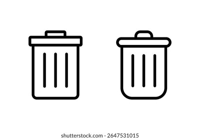 Ilustración vectorial de icono de papelera. icono de papelera. signo y símbolo del Borrar.