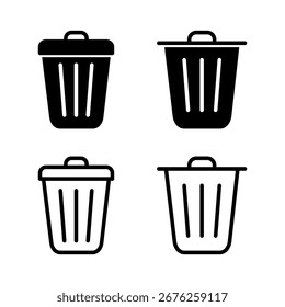 Ilustración vectorial de icono de papelera. icono de papelera. signo y símbolo del Borrar.