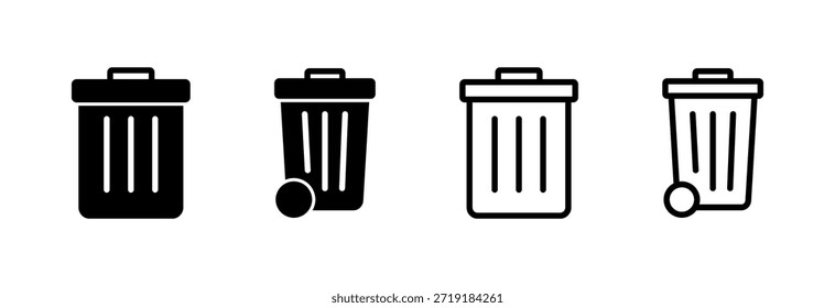 Ilustración vectorial de icono de papelera. icono de papelera. signo y símbolo del Borrar.