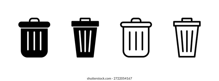 ícone de lixo ilustração vetorial. ícone de lixeira. sinal e símbolo de exclusão.
