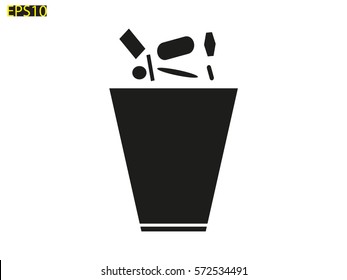 trash, icon, vector illustration eps10