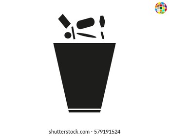 trash, icon, vector illustration eps10