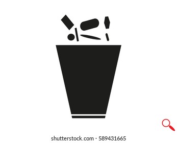 trash, icon, vector illustration eps10