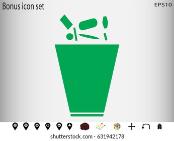 trash, icon, vector illustration eps10
