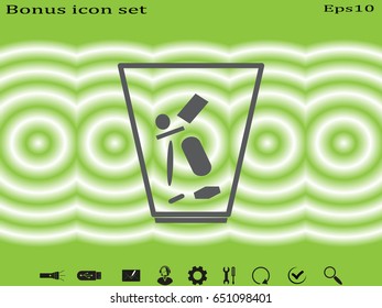 trash, icon, vector illustration eps10