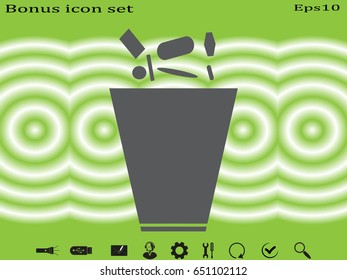 trash, icon, vector illustration eps10