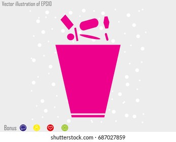 trash, icon, vector illustration eps10