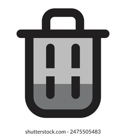 Trash icon, vector illustration, filled style, best used for web