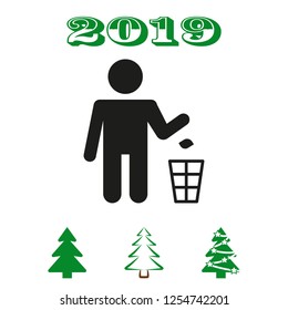 Trash icon vector illustration. Flat design style