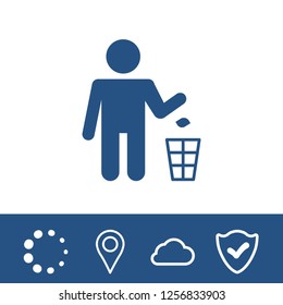 Trash icon vector illustration. Flat design style