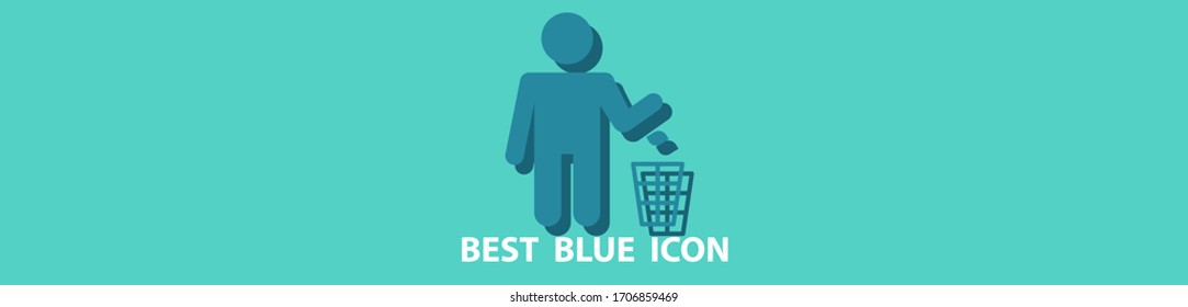 Trash icon vector illustration. Flat design style.