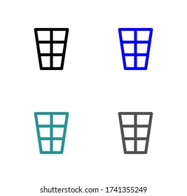 Trash icon vector illustration. Flat design style.