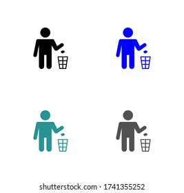 Trash icon vector illustration. Flat design style.