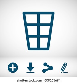 Trash icon vector illustration. Flat design style