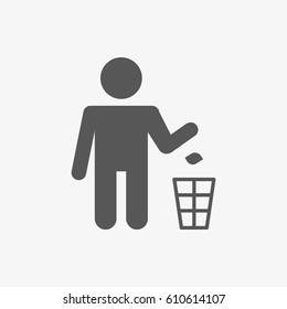 Trash icon vector illustration. Flat design style