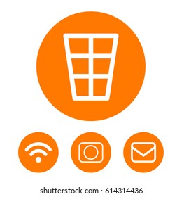 Trash icon vector illustration. Flat design style