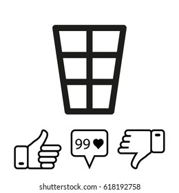Trash icon vector illustration. Flat design style