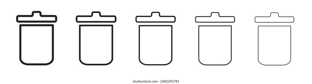 Ilustración vectorial de icono de papelera aislada