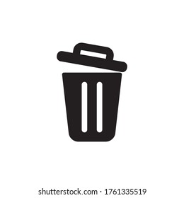 Ilustración de vectores de iconos de basura en diseño plano a la moda