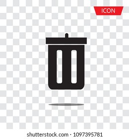 Trash icon vector isolated on transparent background.