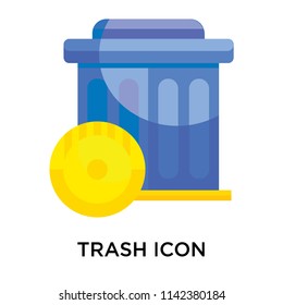 Trash icon vector isolated on white background for your web and mobile app design, Trash logo concept