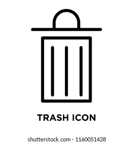 Trash icon vector isolated on white background, Trash transparent sign , line or linear sign, element design in outline style