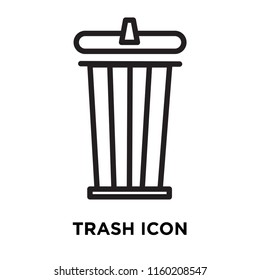 Trash icon vector isolated on white background, Trash transparent sign , linear symbol and stroke design elements in outline style