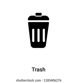 Trash icon vector isolated on white background, logo concept of Trash sign on transparent background, filled black symbol