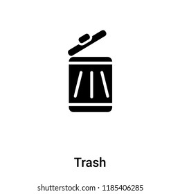Trash icon vector isolated on white background, logo concept of Trash sign on transparent background, filled black symbol