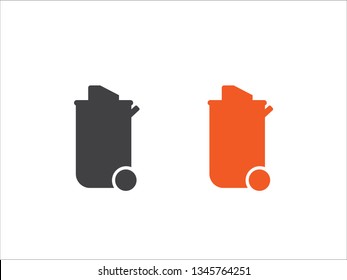 Trash icon vector isolated on white background.