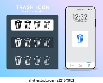 trash icon vector isolated on white background.