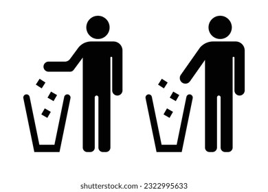 Trash icon. Vector isolated on white background.