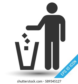trash icon. Vector isolated on white background.