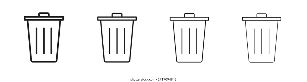 Trash icon. Vector isolated pictograms.