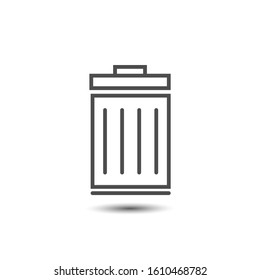 Trash icon, vector line on a white background.