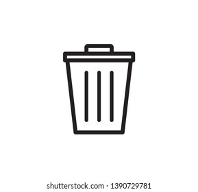 Trash icon vector logo template flat