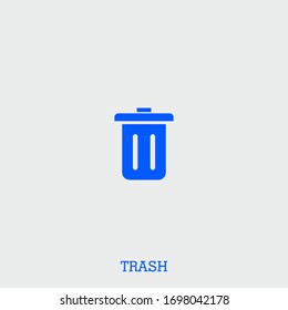 trash icon. trash vector on gray background