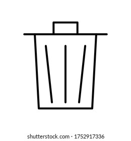 trash icon vector outline style