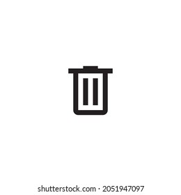 Vector de iconos de la barra diagonal. Imagen de símbolo de la papelera de reciclaje