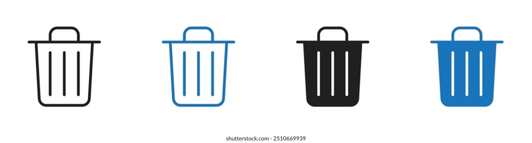Trash icon Vector set outline